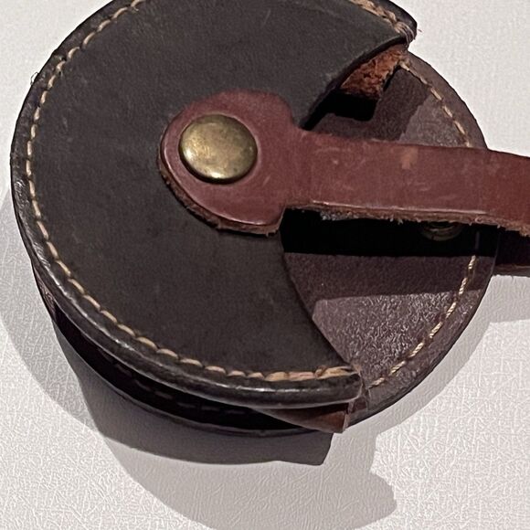 Vintage Sweden Nils Hörk Brass Pewter Snus Dosa Snuff Can Leather Carrying Case - Picture 3 of 16